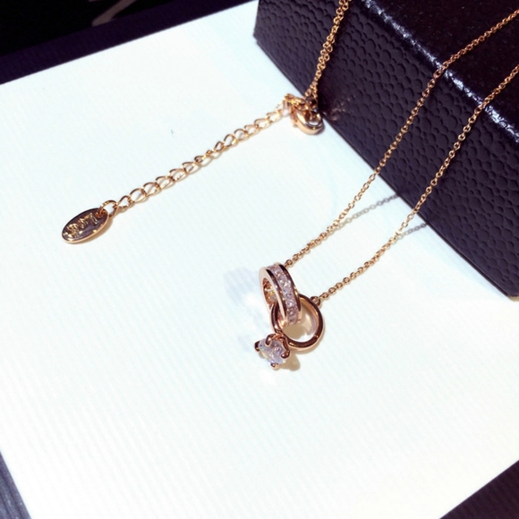 14k gold diamond ring necklace - Picture 14 of 16